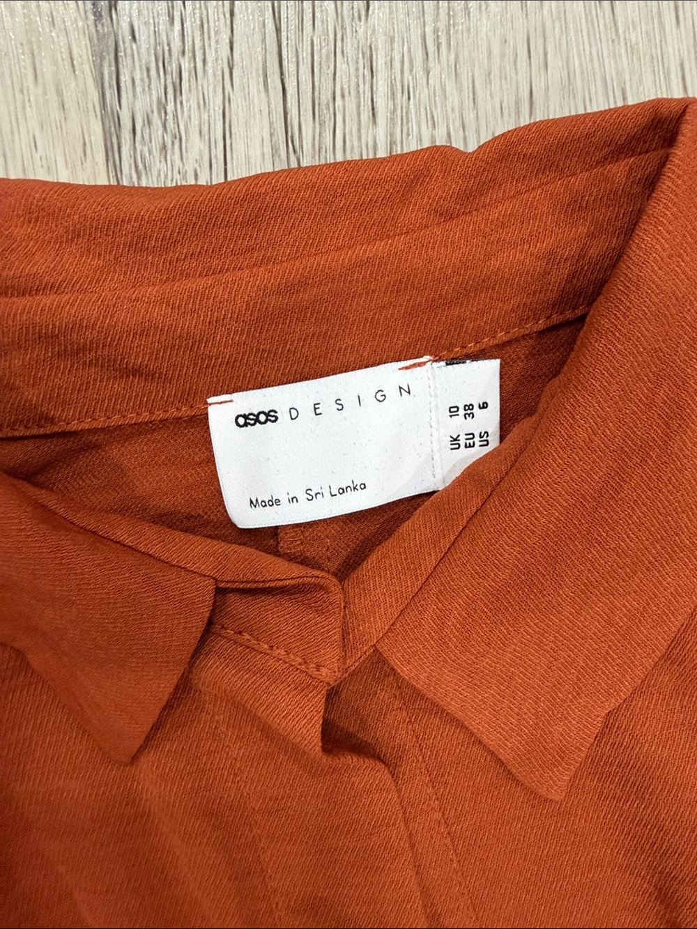 ASOS Button-Front Collared Midi Dress in Rust - Picture 2 of 3